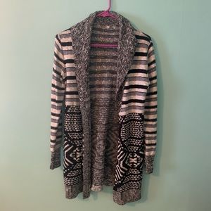 Patterned long cardigan